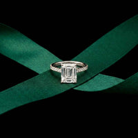 4.59 Ct Emerald Cut Moissanite Petite Engagement Ring