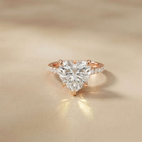 4.58 Ct Heart Moissanite Hidden Halo Engagement Ring