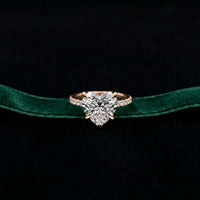 4.58 Ct Heart Moissanite Hidden Halo Engagement Ring