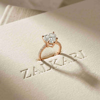 4.58 Ct Heart Moissanite Hidden Halo Engagement Ring
