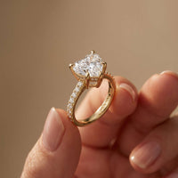 4.58 Ct Heart Moissanite Hidden Halo Engagement Ring