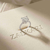 4.58 Ct Heart Moissanite Hidden Halo Engagement Ring
