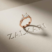 2.78 Ct Asscher Moissanite Infinity Twist Engagement Ring