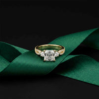 2.78 Ct Asscher Moissanite Infinity Twist Engagement Ring
