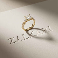 2.78 Ct Asscher Moissanite Infinity Twist Engagement Ring