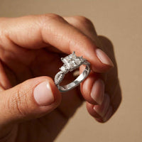 2.78 Ct Asscher Moissanite Infinity Twist Engagement Ring