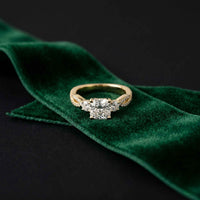 2.78 Ct Cushion Moissanite Crossover Engagement Ring