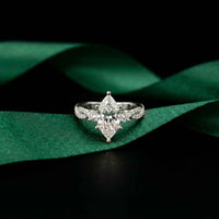 2.78 Ct Marquise Moissanite Solitaire Ring with Accents for Women