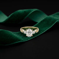 2.78 Ct Oval Moissanite Symbolic Knot Engagement Ring