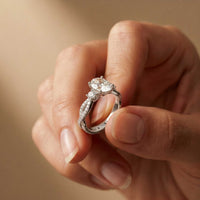 2.78 Ct Oval Moissanite Symbolic Knot Engagement Ring