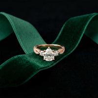 2.78 Ct Pear Moissanite Entwined Shank Engagement Ring