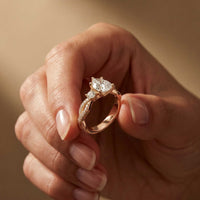 2.78 Ct Pear Moissanite Entwined Shank Engagement Ring