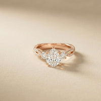 2.78 Ct Pear Moissanite Entwined Shank Engagement Ring