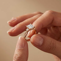 2.78 Ct Princess Moissanite Destiny Knot Engagement Ring