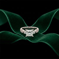 2.78 Ct Princess Moissanite Destiny Knot Engagement Ring