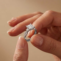2.78 Ct Princess Moissanite Destiny Knot Engagement Ring