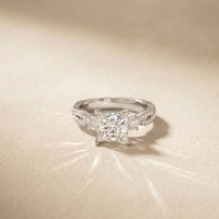 2.78 Ct Princess Moissanite Destiny Knot Engagement Ring