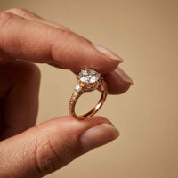 2.80 Ct Round Moissanite Vintage Milgrain Engagement Ring Rose Gold