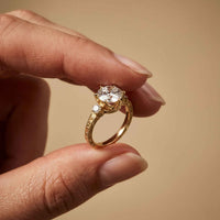 2.80 Ct Round Moissanite Vintage Milgrain Engagement Ring Gold