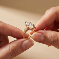 2.80 Ct Marquise Moissanite Vintage-Inspired Engagement Ring Rose Gold