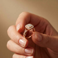 0.49 Ct Round Moissanite Halo Style Engagement Ring
