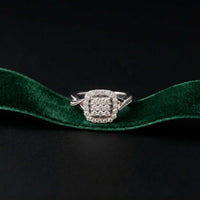 0.49 Ct Round Moissanite Halo Style Engagement Ring