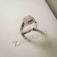 0.49 Ct Round Moissanite Halo Style Engagement Ring