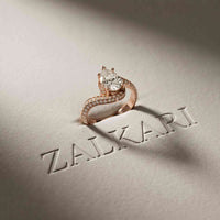 2.20 Ct Pear Moissanite Bypass Engagement Ring Rose Gold