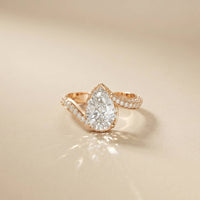2.20 Ct Pear Moissanite Bypass Engagement Ring Rose Gold
