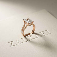 2.06 Ct Emerald Moissanite Solitaire Engagement Ring