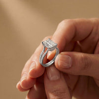 2.06 Ct Emerald Moissanite Solitaire Engagement Ring