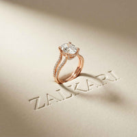 2.14 Ct Oval Moissanite Secret Halo Engagement Ring