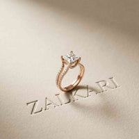 2.13 Ct Princess Moissanite Pavé Engagement Ring