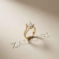 2.13 Ct Princess Moissanite Pavé Engagement Ring