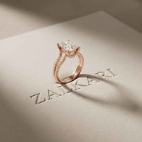 2.01 Ct Radiant Moissanite Dainty Pavé Engagement Ring
