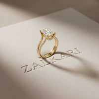 2.01 Ct Radiant Moissanite Dainty Pavé Engagement Ring