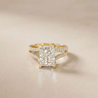 2.01 Ct Radiant Moissanite Dainty Pavé Engagement Ring
