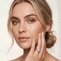 2.14 Ct Round Moissanite Pavé Split Shank Engagement Ring