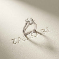 2.14 Ct Round Moissanite Pavé Split Shank Engagement Ring
