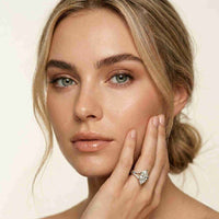 2.07 Ct Marquise Moissanite Halo Engagement Ring