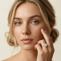 3.37 Ct Cushion Moissanite Double Hidden Halo Engagement Ring
