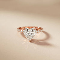 3.73 Ct Heart Moissanite Discreet Halo Engagement Ring