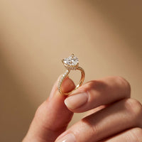 3.73 Ct Heart Moissanite Discreet Halo Engagement Ring