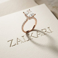 3.76 Ct Radiant Moissanite Pavé Engagement Ring