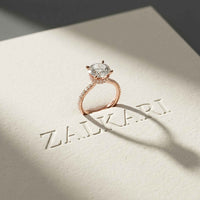 3.74 Ct Round Moissanite Double Hidden Halo Engagement Ring