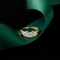 1.27 Ct Princess Moissanite Three Stone Engagement Ring