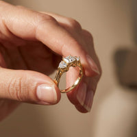 1.27 Ct Princess Moissanite Three Stone Engagement Ring