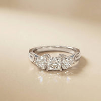 1.27 Ct Princess Moissanite Three Stone Engagement Ring