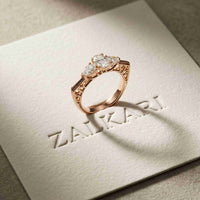 0.75 Ct Pear Moissanite Trilogy Elegance Ring