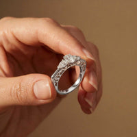 0.75 Ct Pear Moissanite Trilogy Elegance Ring